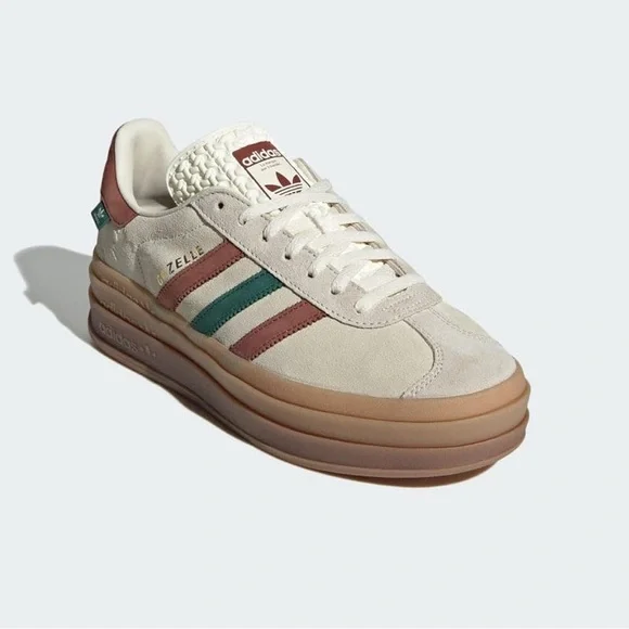 Adidas Women's Gazelle Bold Maple Leaf Platform Sneakers - Cream, Brown, Green - Picture 4 of 15